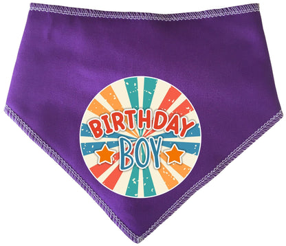 Birthday Boy Retro Sunset Dog Bandana