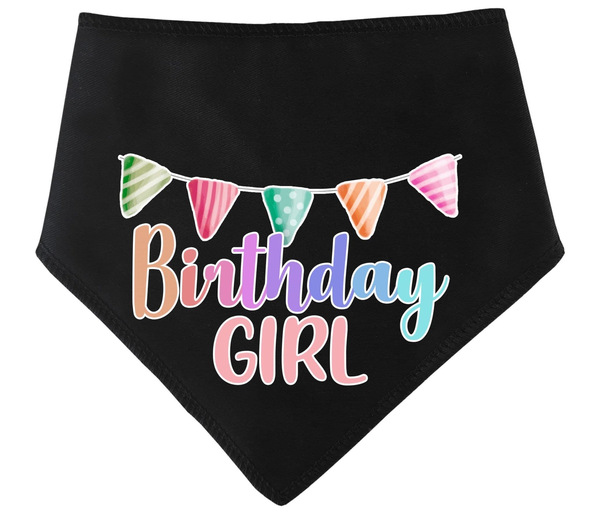 Birthday Girl With Bunting Dog Bandana