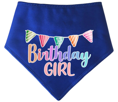 Birthday Girl With Bunting Dog Bandana