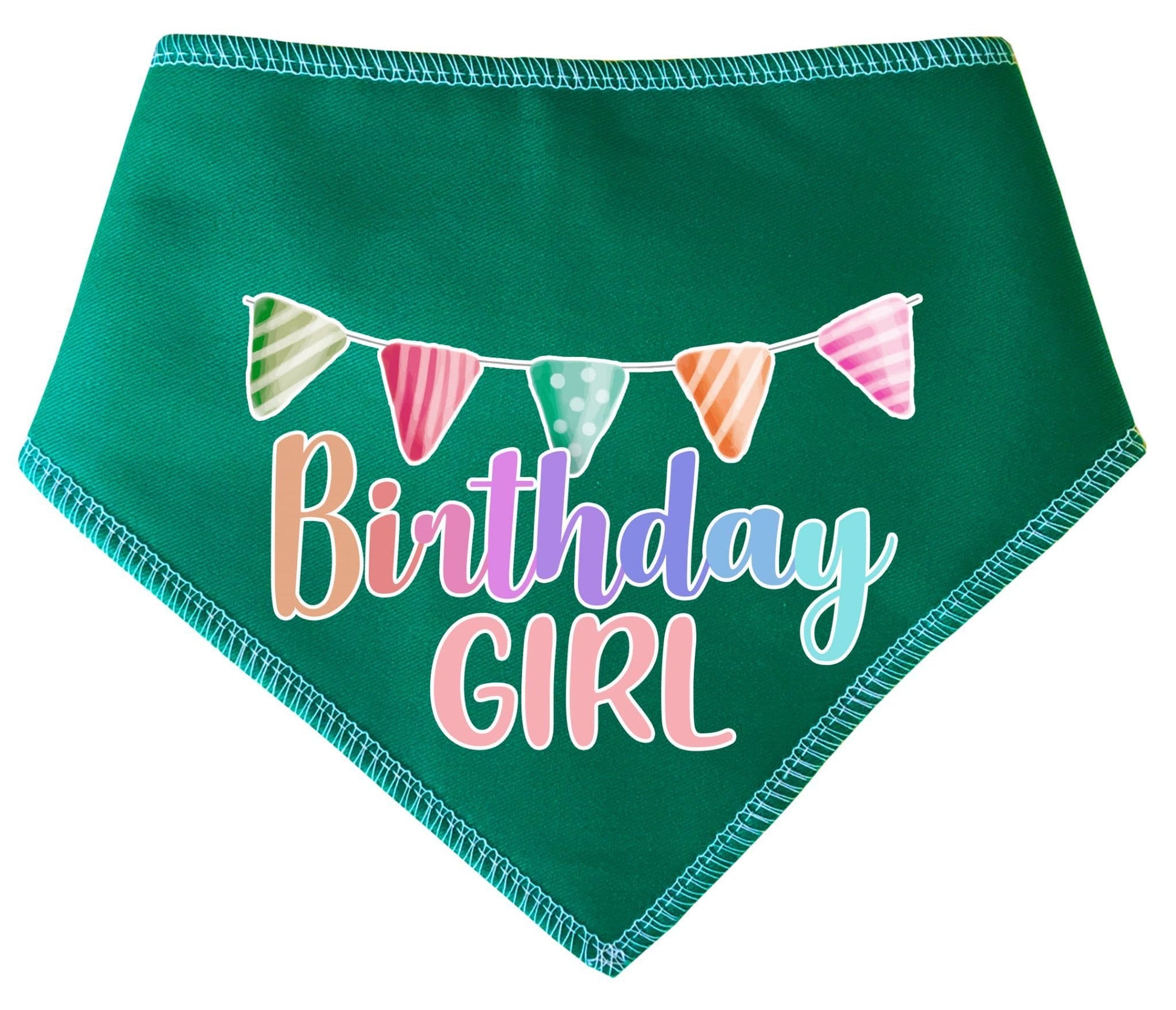 Birthday Girl With Bunting Dog Bandana