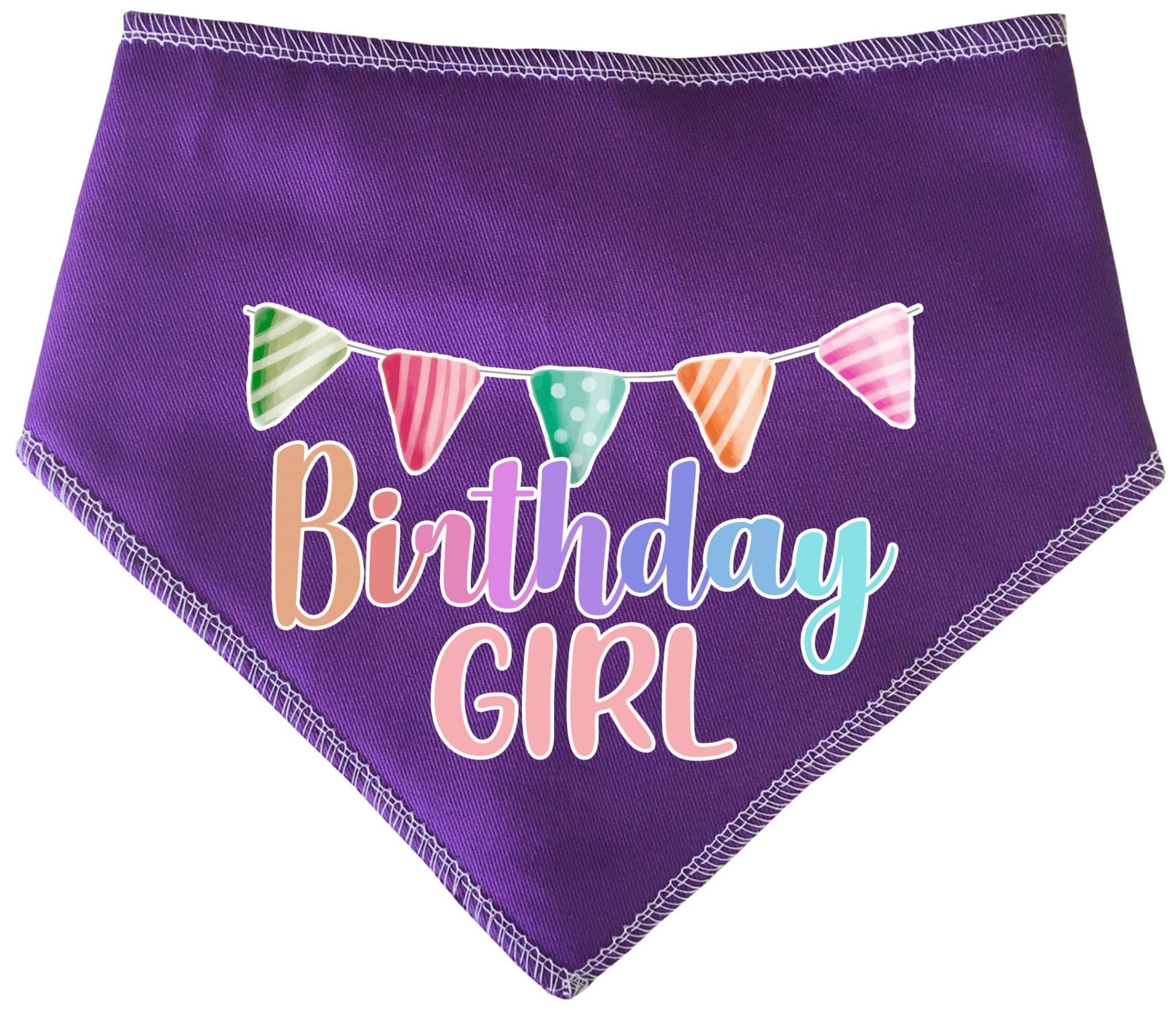 Birthday Girl With Bunting Dog Bandana