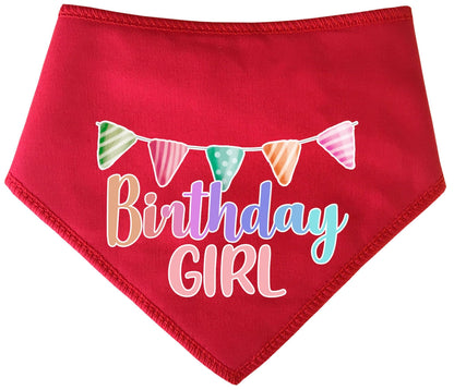 Birthday Girl With Bunting Dog Bandana