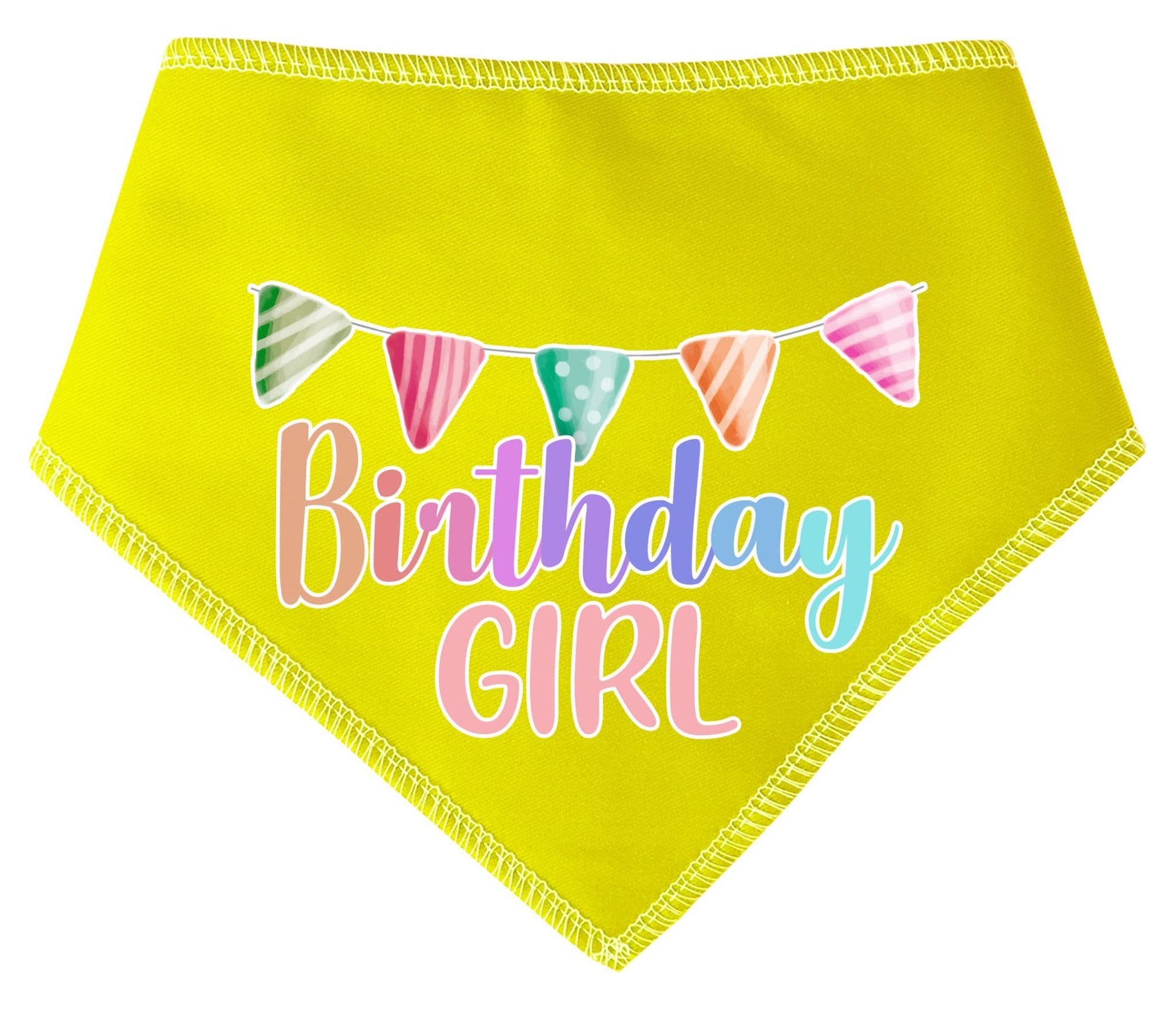 Birthday Girl With Bunting Dog Bandana