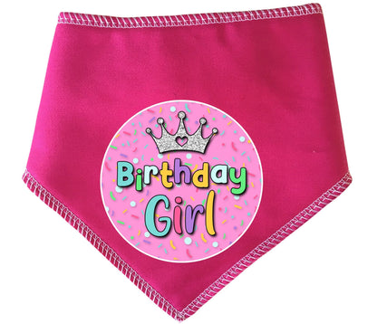 Birthday Girl With Crown Dog Bandana