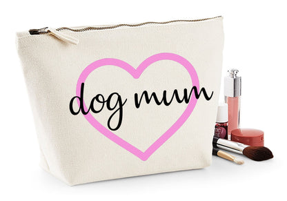 'Dog Mum' Natural Cotton Make-Up Bag Personalised
