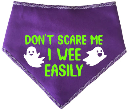 'Don't Scare Me I Wee Easily' Halloween Dog Bandana