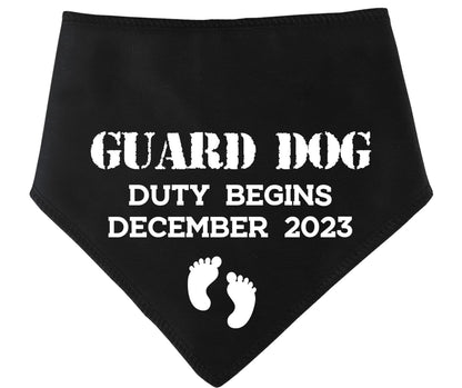 'Guard Dog' Personalised With Date Dog Bandana
