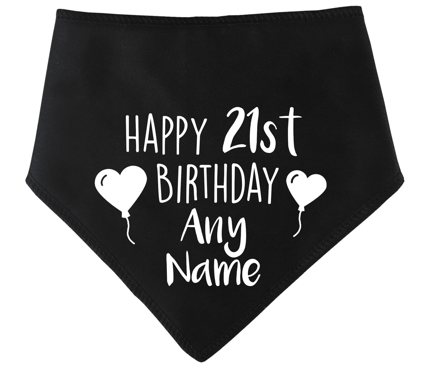 Happy Birthday Any Age And Name Heart Balloons Dog Bandana