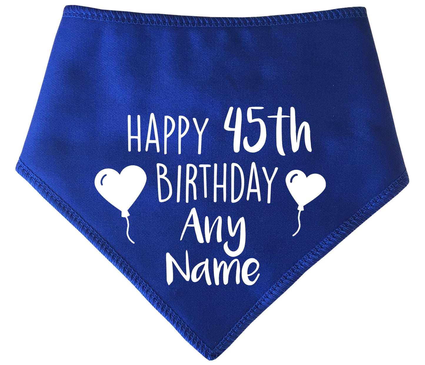 Happy Birthday Any Age And Name Heart Balloons Dog Bandana