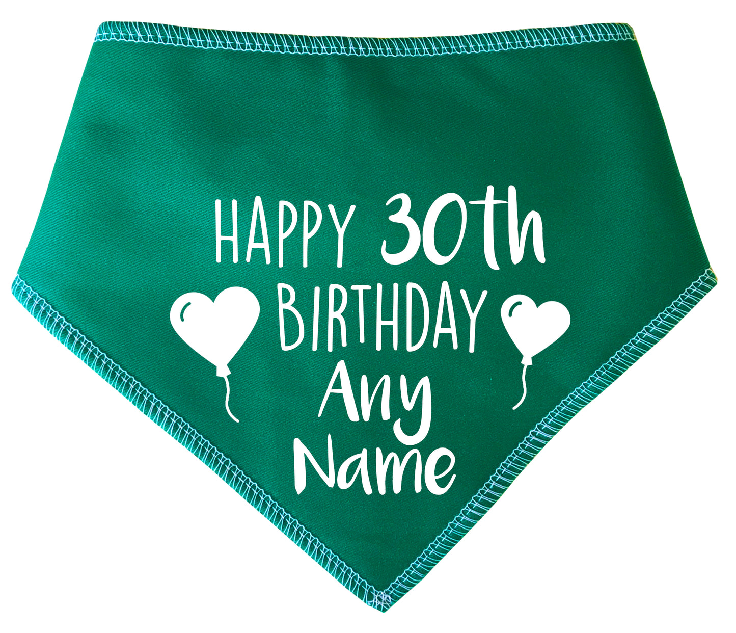 Happy Birthday Any Age And Name Heart Balloons Dog Bandana