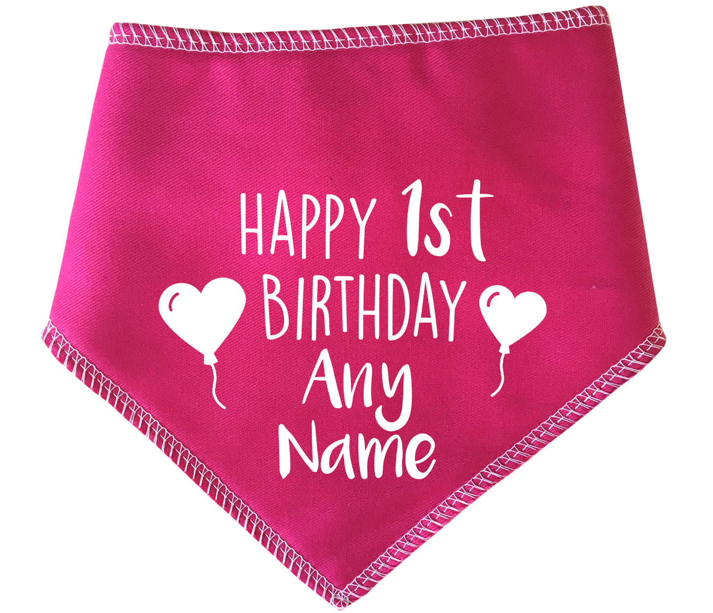 Happy Birthday Any Age And Name Heart Balloons Dog Bandana
