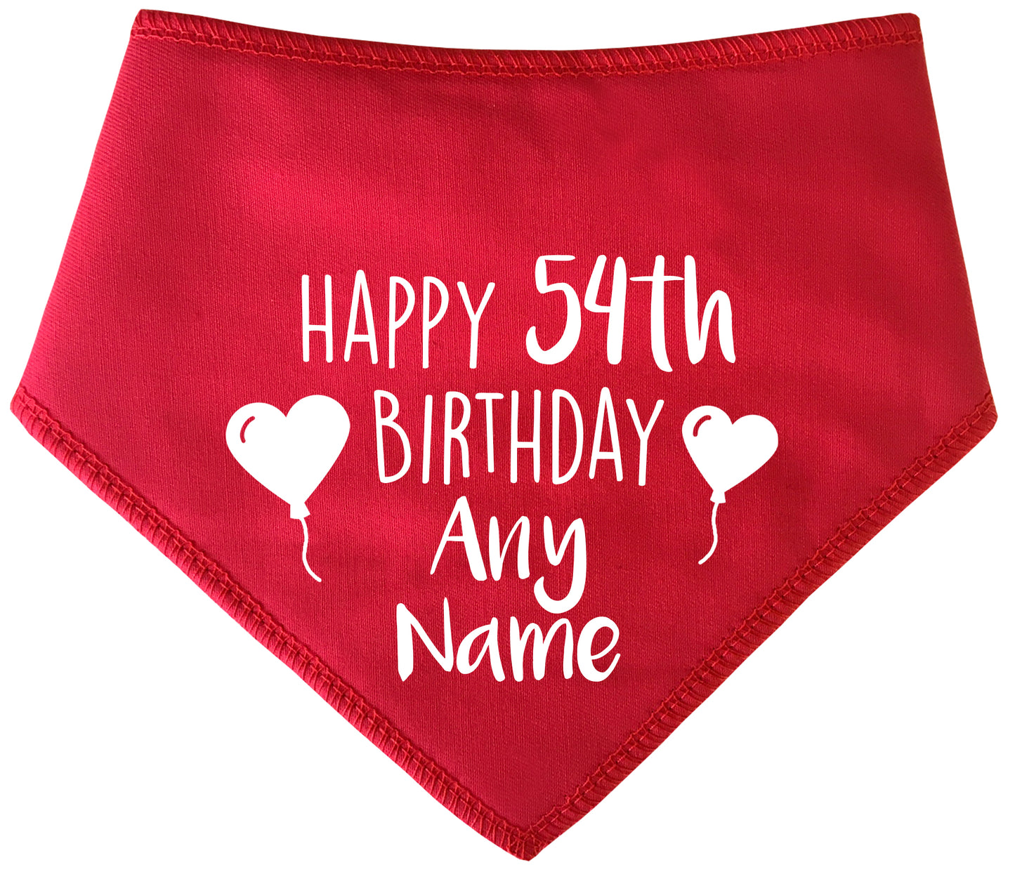 Happy Birthday Any Age And Name Heart Balloons Dog Bandana