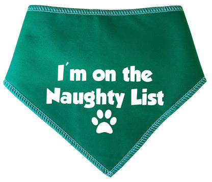 'I'm On The Naughty List' Christmas Dog Bandana