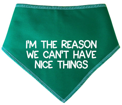 'I'm The Reason We Can't Have Nice Things' Dog Bandana