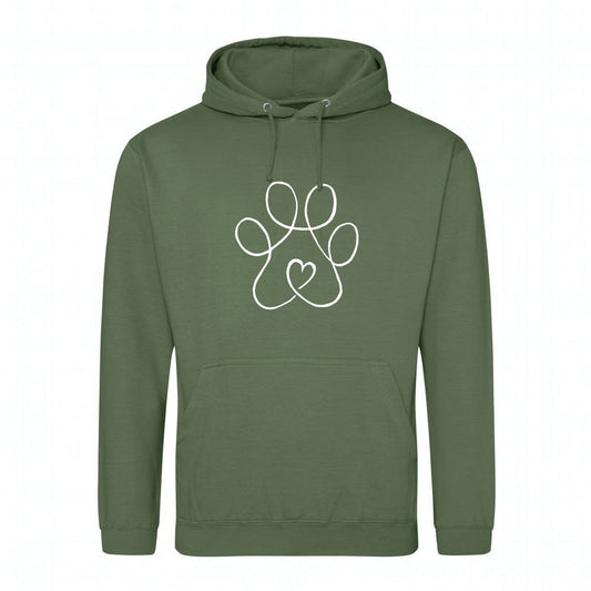 Line Paw Heart Hoodie