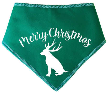 'Merry Christmas' Dog With Antlers Christmas Dog Bandana