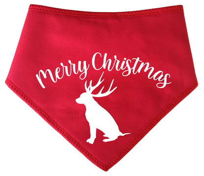 'Merry Christmas' Dog With Antlers Christmas Dog Bandana