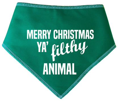'Merry Christmas Ya' Filthy Animal' Christmas Dog Bandana