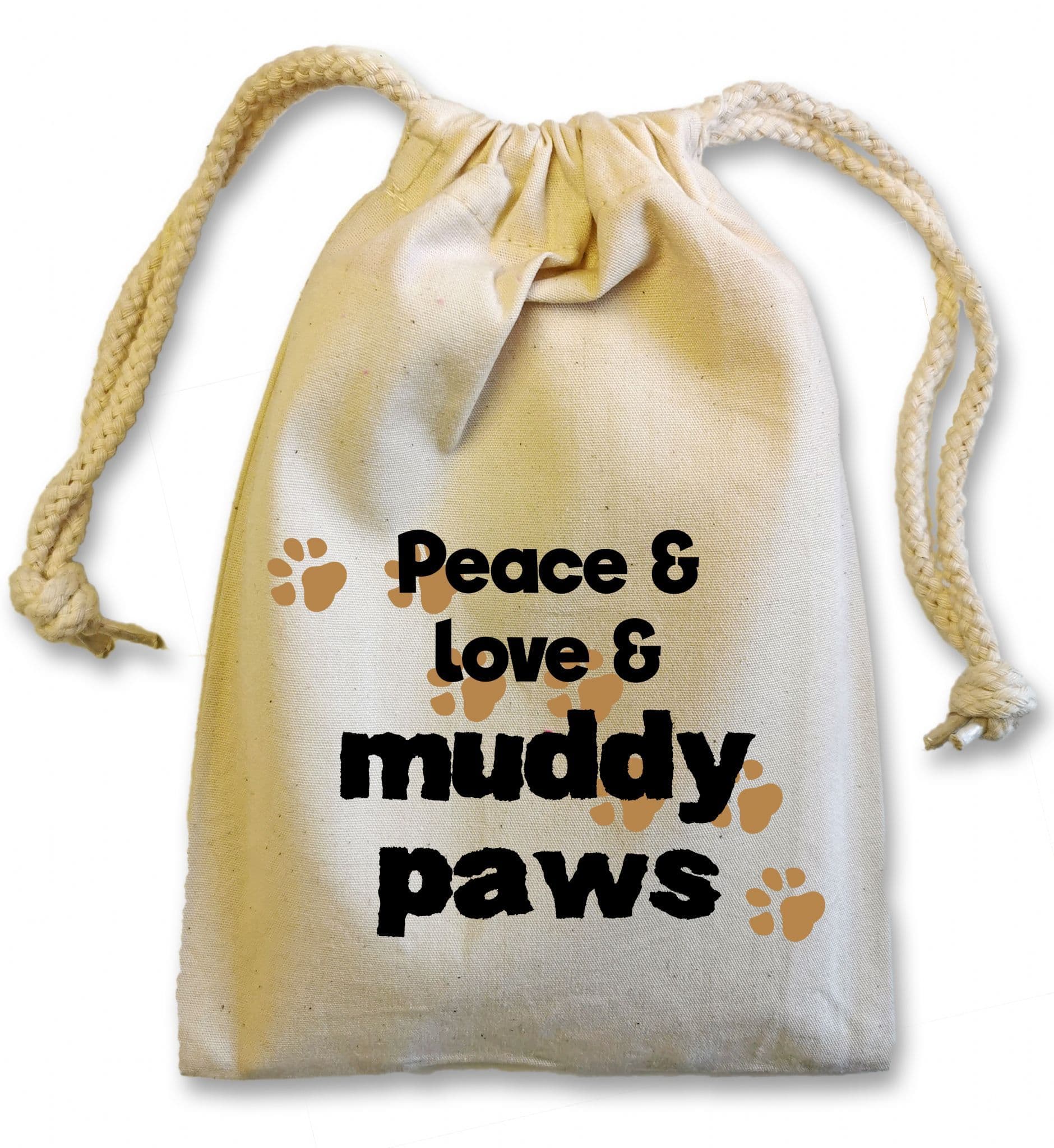 'Peace & Love & Muddy Paws'' Dog Flannel Cloth For Muddy Walks