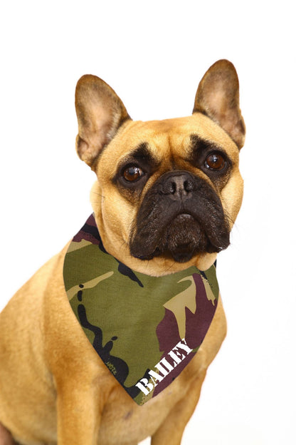 Personalised Khaki Camo Dog Bandana