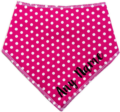 Personalised Pink Polka Dot Dog Bandana