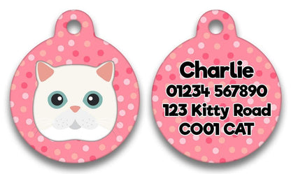 Personalised Pink Polka With Choice Of Cat Heads