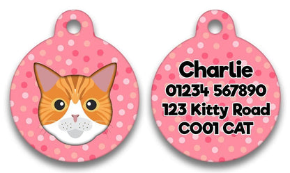 Personalised Pink Polka With Choice Of Cat Heads