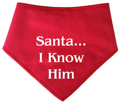 'Santa... I Know Him' Elf Christmas Dog Bandana