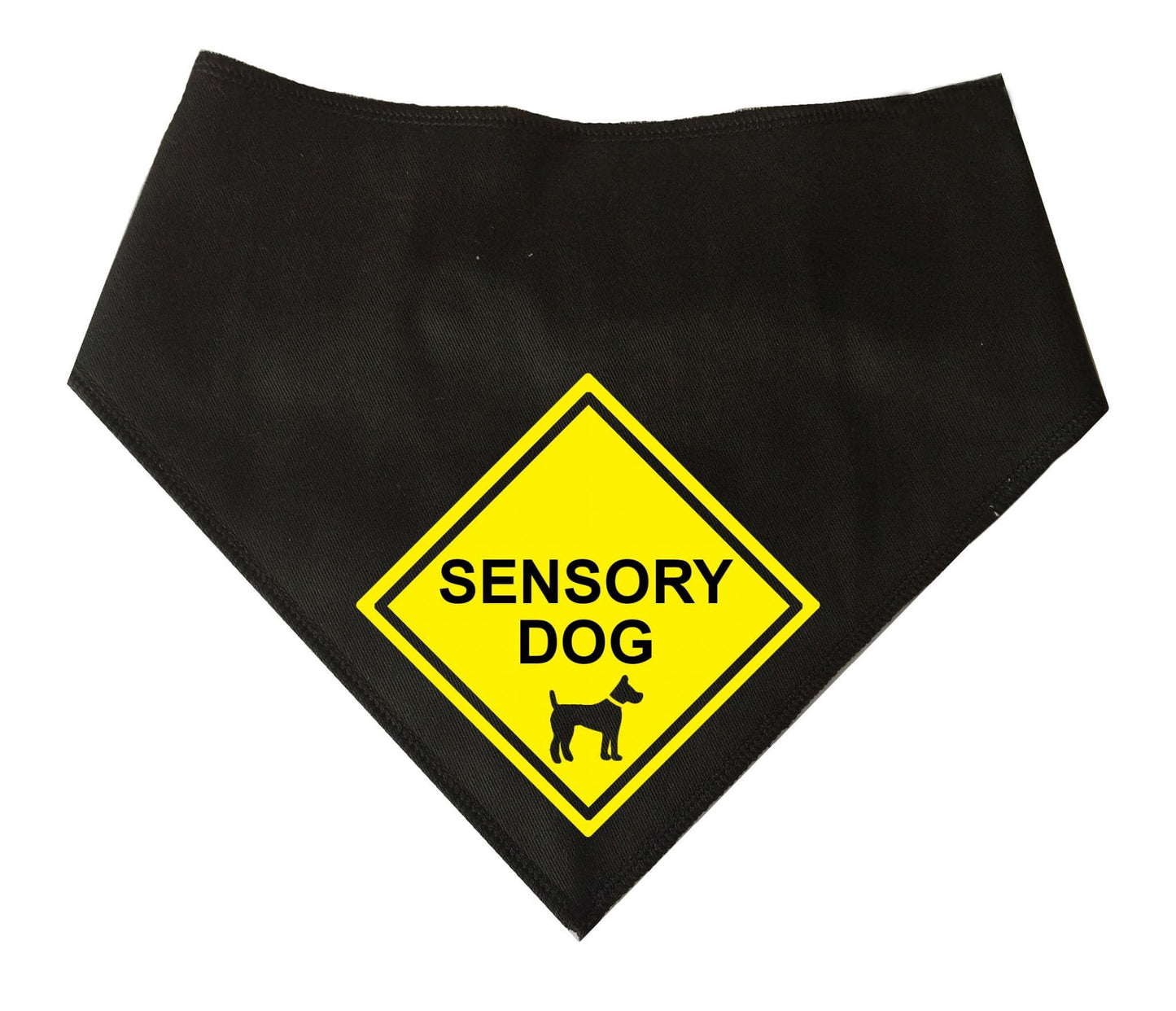 'SENSORY DOG' Alert Sign Black Dog Bandana