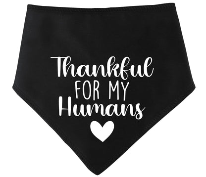 'Thankful For My Humans' Thanksgiving Dog Bandana