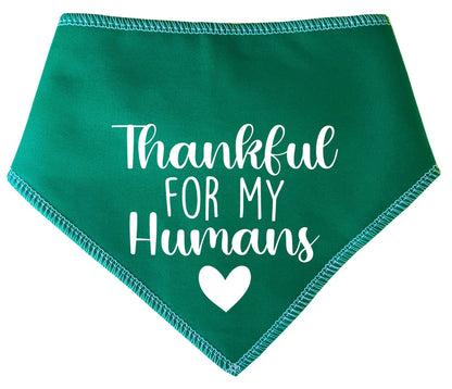 'Thankful For My Humans' Thanksgiving Dog Bandana