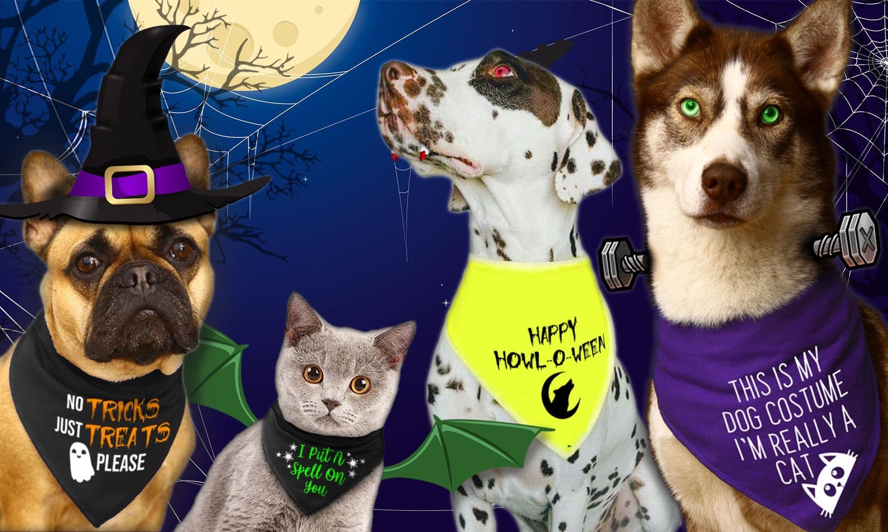 'This Is My Halloween Costume' Halloween Dog Black Bandana