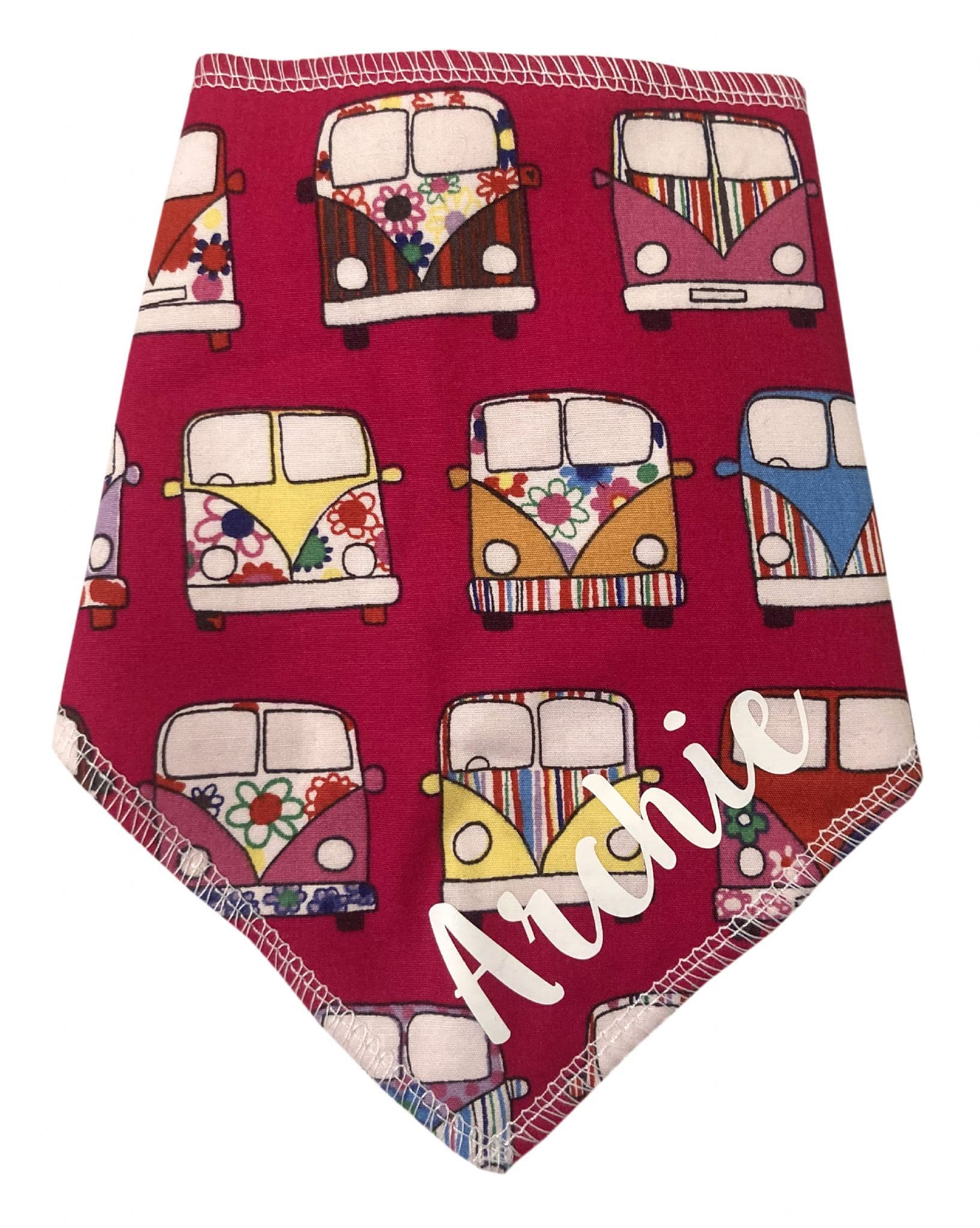 VW Camper Hot Pink Pattern Fabric Dog Bandana
