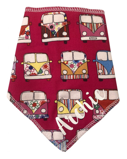 VW Camper Hot Pink Pattern Fabric Dog Bandana