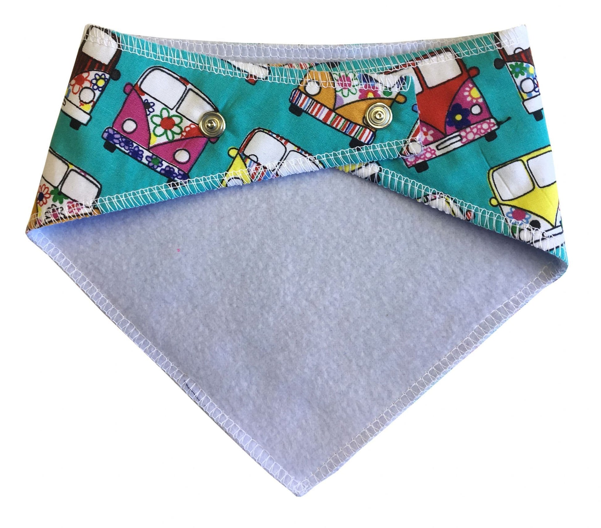 VW Camper Turquoise Pattern Fabric Dog Bandana